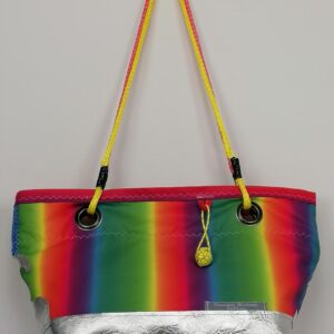 Sac de plage à rayures orange-bleu et vinyl