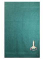 Serviette de bain vert émeraude broderie phare