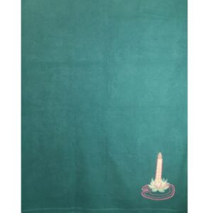 Serviette de bain vert émeraude broderie phare