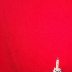 Serviette de bain rouge broderie nénuphare