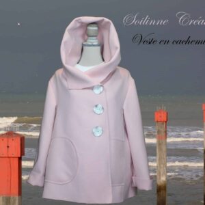 VESTE EN CACHEMIRE ROSE POUDRE